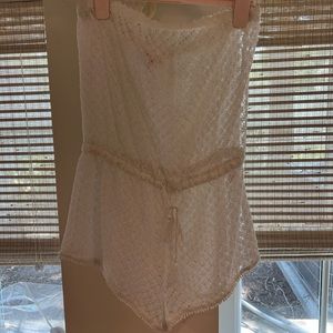 Only worn twice! White Strapless swim cover up